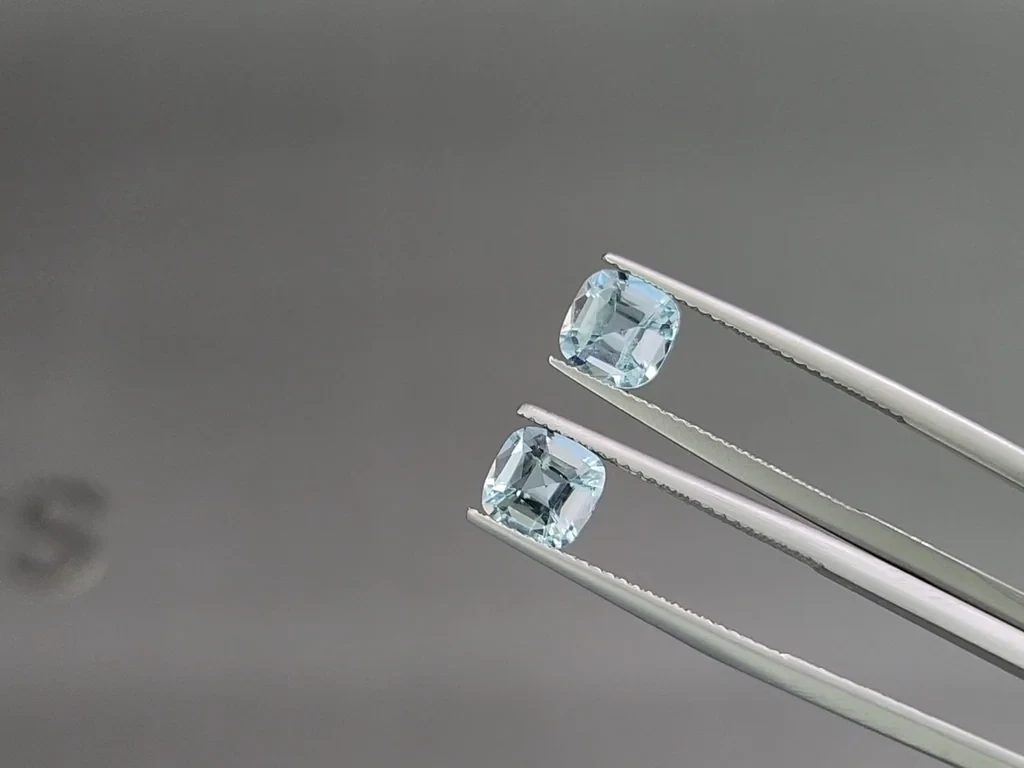 Set of aquamarines cushion cut  3.54 carats, Madagascar Image №4