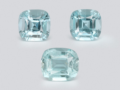 Ensemble aigues-marines taille coussin, 3,54 carats, Madagascar photo