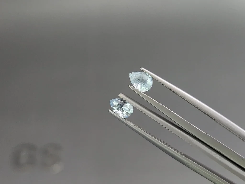 Satz aquamarine im birnenschliff 1,48 karat, Madagaskar Image №4