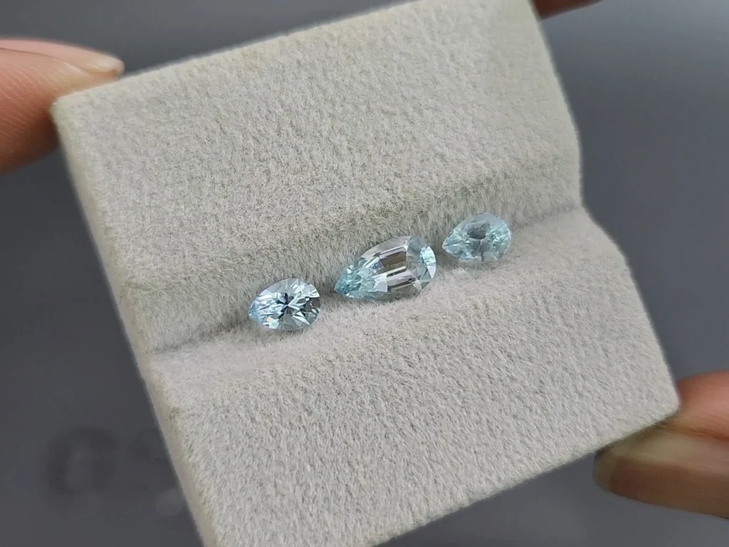 Satz aquamarine im birnenschliff 1,48 karat, Madagaskar Image №5