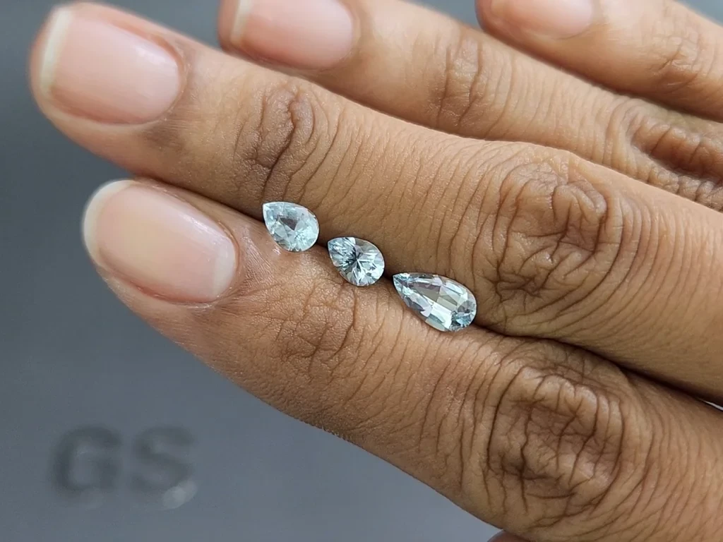 Satz aquamarine im birnenschliff 1,48 karat, Madagaskar Image №2