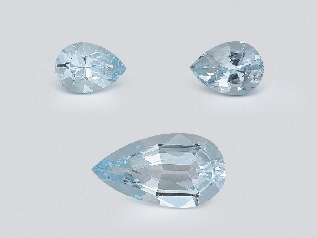 Satz aquamarine im birnenschliff 1,48 karat, Madagaskar Image №1