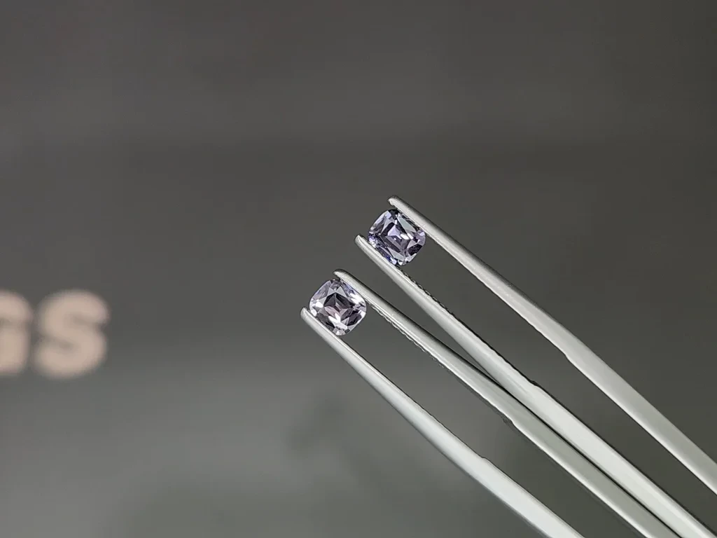 Pair of gray spinels cushion cut  0.72 carats, Tanzania Image №3