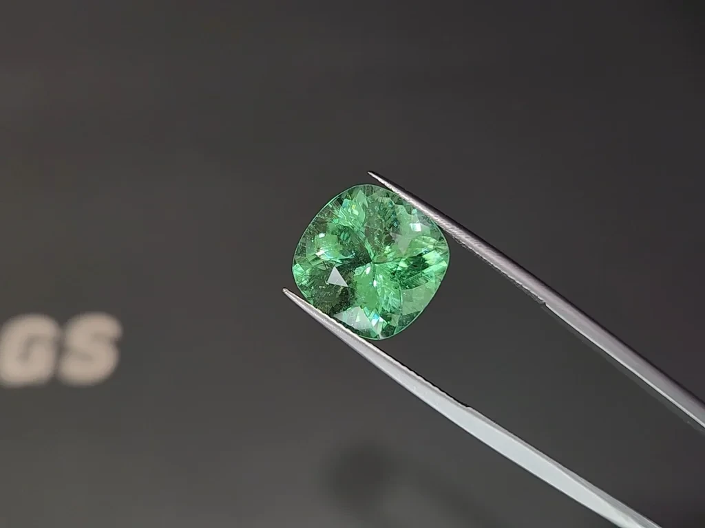 Tourmaline Paraiba vert néon, taille coussin, 9,17 carats, Mozambique Image №3