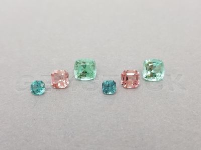 Set of tourmalines of different colors 4.79 carats photo