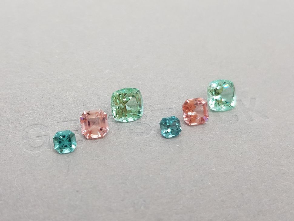 Set of tourmalines of different colors 4.79 carats Image №2
