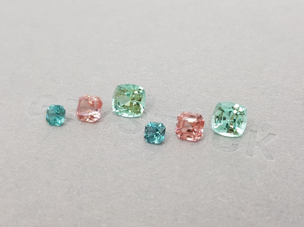 Set of tourmalines of different colors 4.79 carats Image №3