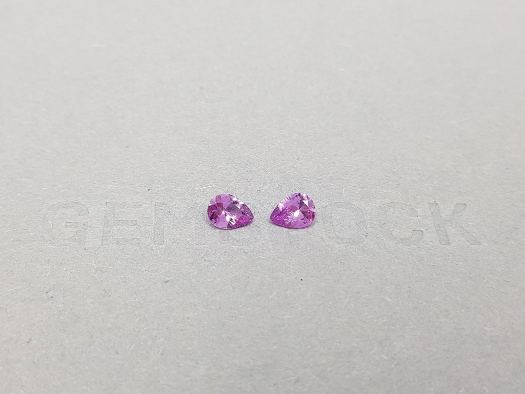Pair of purple unheated pear cut sapphires 0.76 ct Image №1