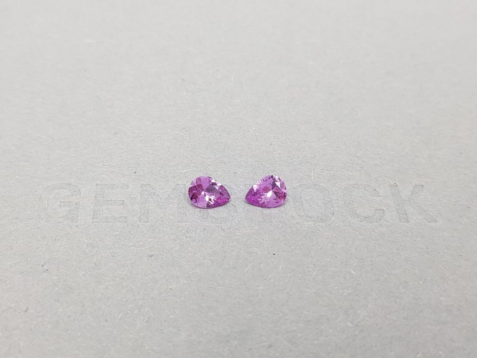Pair of purple unheated pear cut sapphires 0.76 ct Image №1