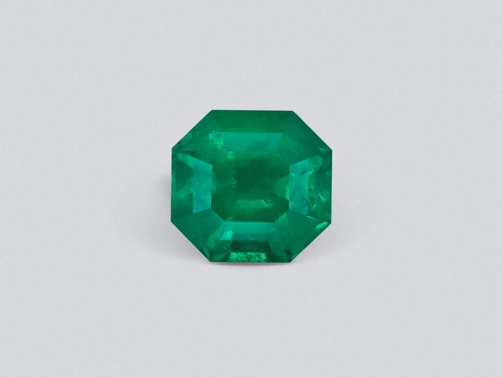 Vivid Green Colombian emerald in octagon cut 7.42 carats Image №1