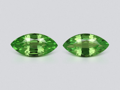 Pair of tsavorites Intense Green marquise cut 1.59 carats, Tanzania photo