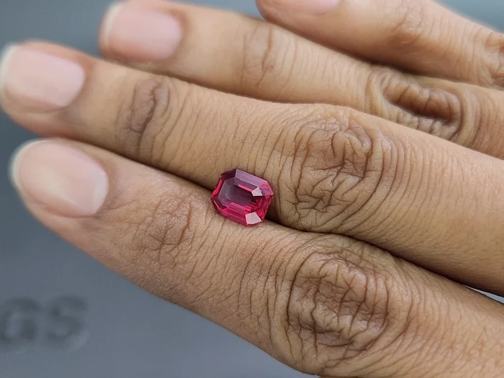 Intense Red ruby in octagon cut 2.02 carats, Mozambique Image №2