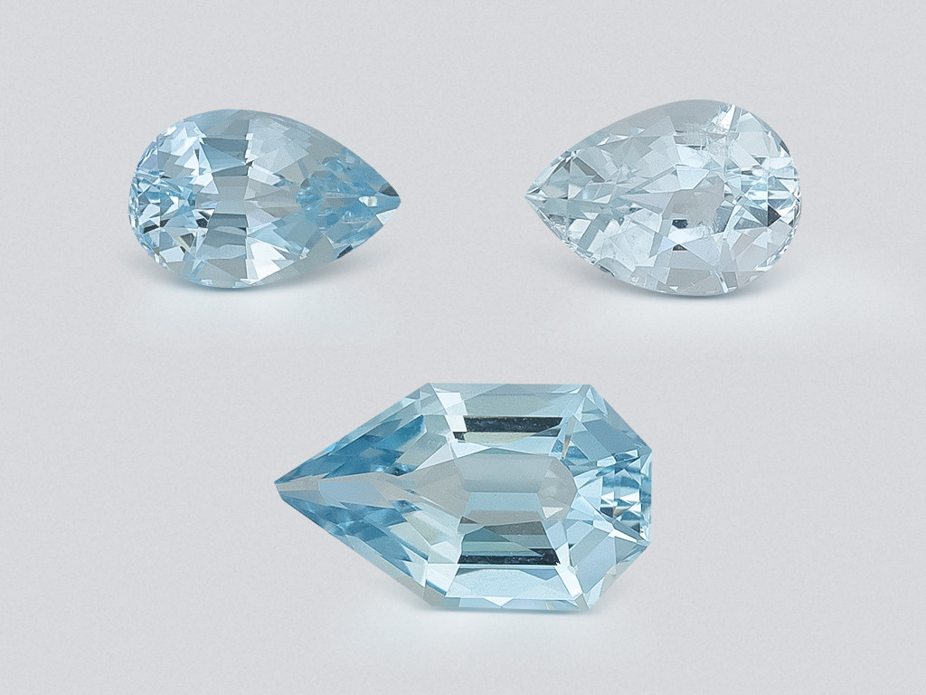 Set of aquamarines in pear cut 1.45 carats, Madagascar Image №1