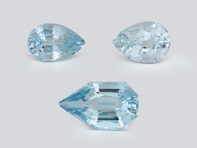 Set of aquamarines in pear cut 1.45 carats, Madagascar photo