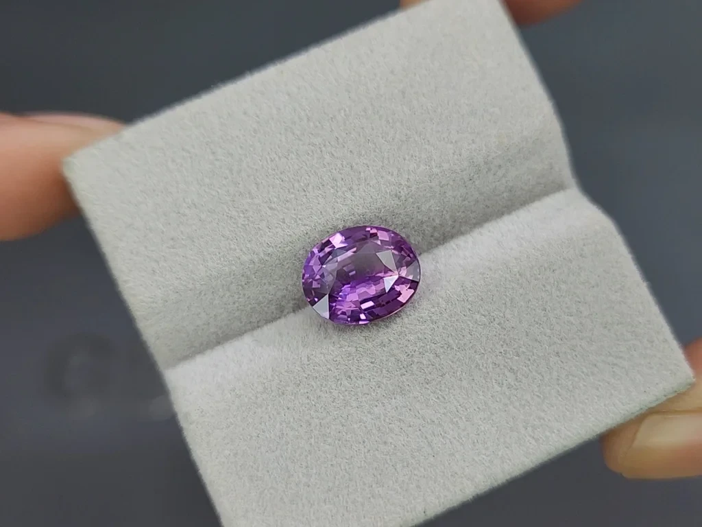 Unheated lavender sapphire oval cut 3.87 carats, Madagascar Image №4