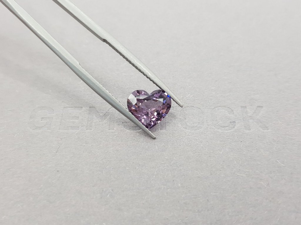 Grayish purple heart cut spinel 2.34 ct, Burma Image №4
