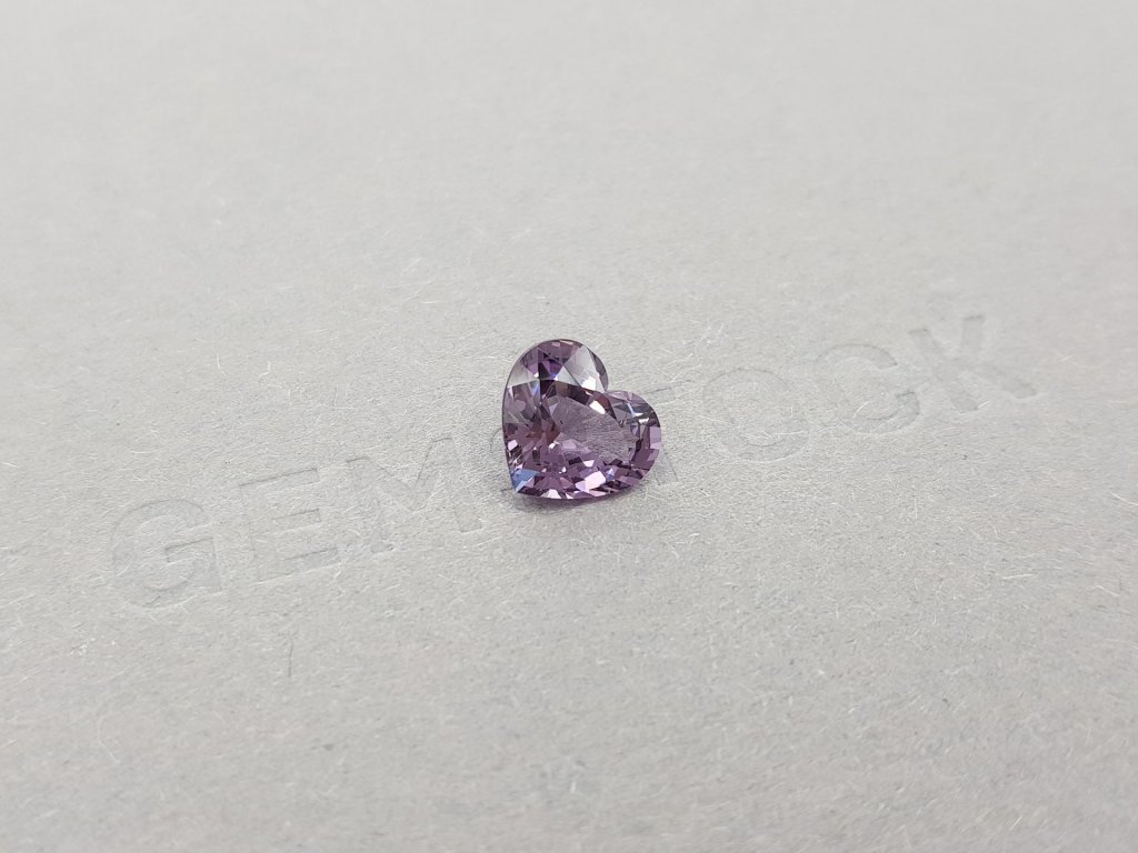 Grayish purple heart cut spinel 2.34 ct, Burma Image №2