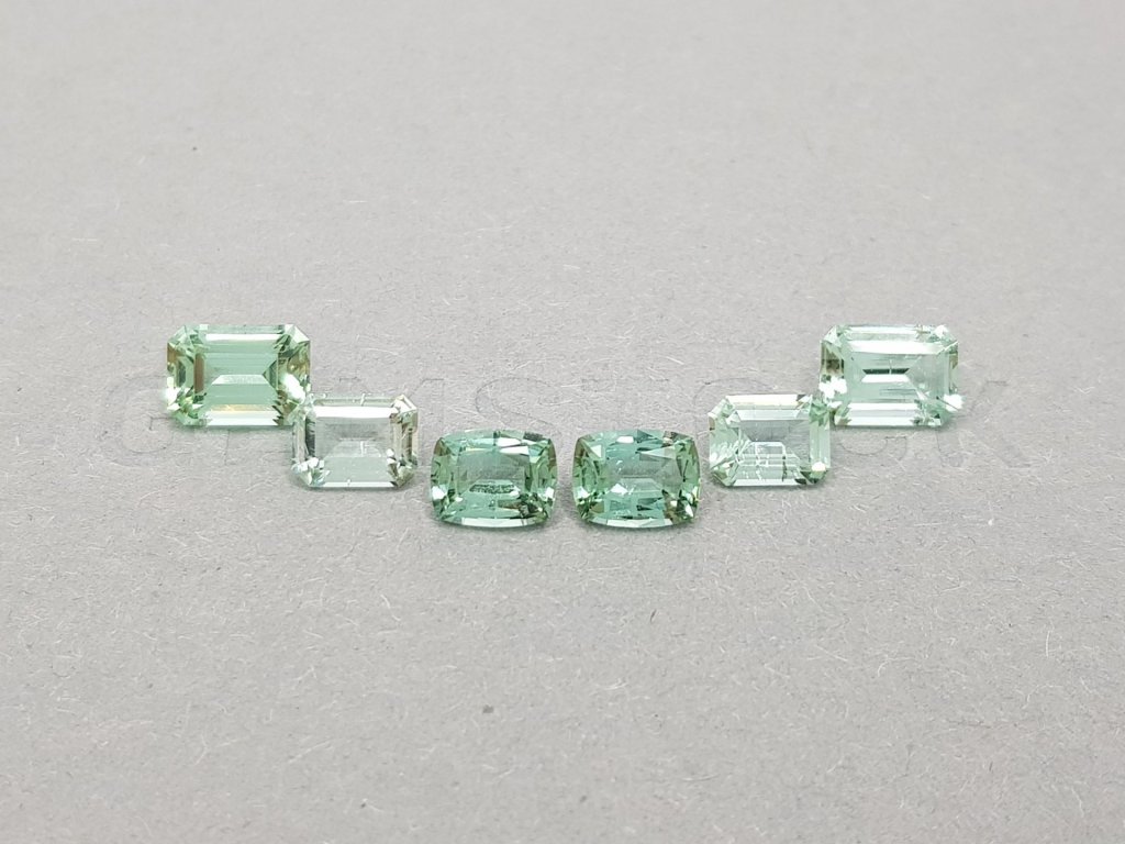 Set of light green tourmalines in various cuts 5.85 ct Image №1
