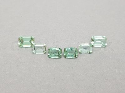 Set of light green tourmalines in various cuts 5.85 ct photo
