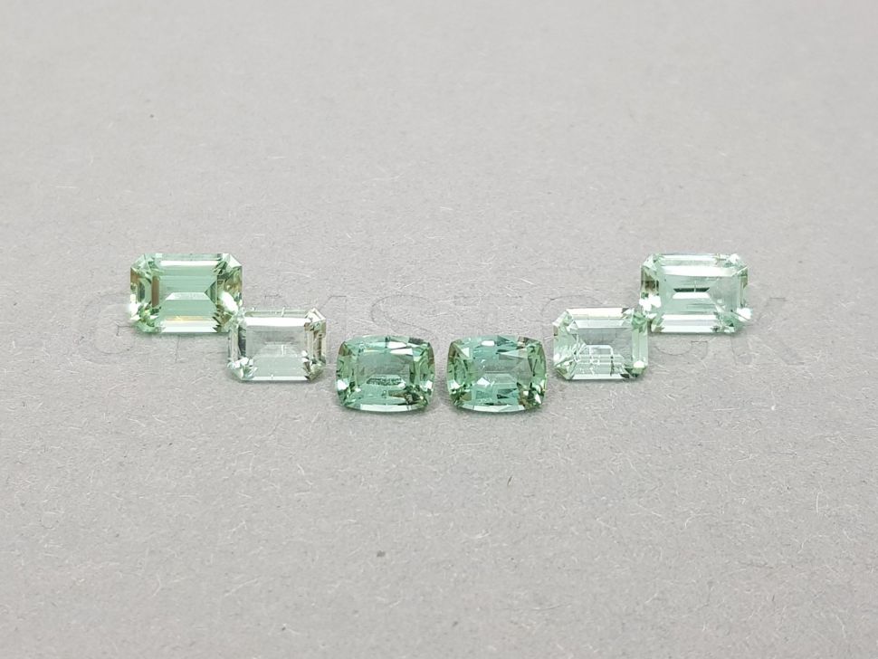 Set of light green tourmalines in various cuts 5.85 ct Image №1