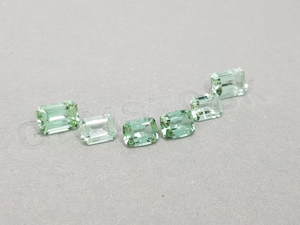 Set of light green tourmalines in various cuts 5.85 ct Image №2