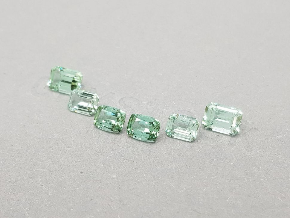 Set of light green tourmalines in various cuts 5.85 ct Image №3