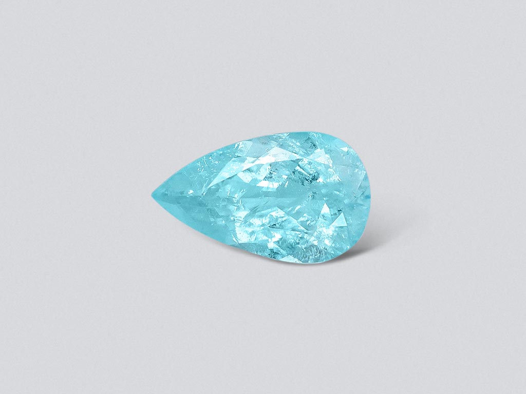 Rare neon blue Brazilian Paraiba tourmaline in pear cut 2.59 carats Image №1