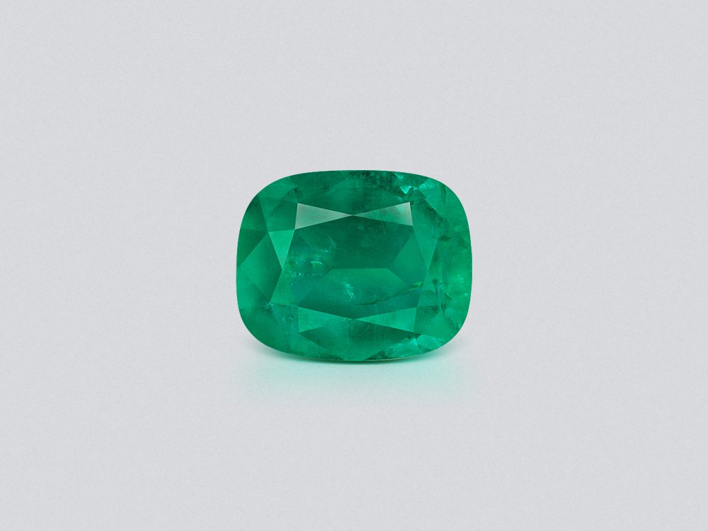 Emerald Intense Green cushion cut 5.67 carats, Zambia Image №1