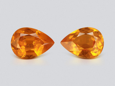 Paar spessartine im birnenschliff in Fanta-farbe 2,90 carats, Nigeria photo