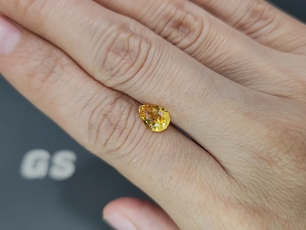 Leuchtend gelber saphir im birnen schliff 1,60 karat, Sri Lanka Image №2