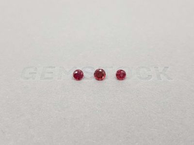 Set of bright red round cut spinel 0.68 ct photo