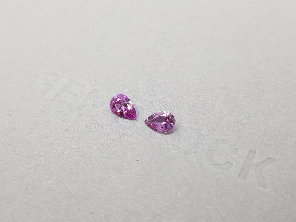 Pair of purple unheated sapphires from Madagascar 0.87 ct Image №3