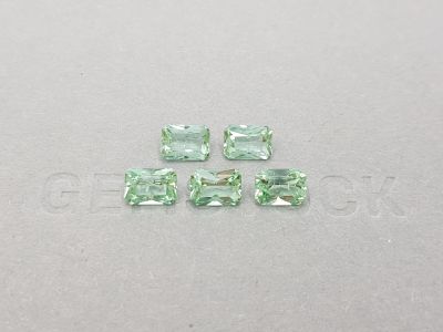 Set of light green radiant-cut tourmalines 5.22 ct, Afghanistan photo