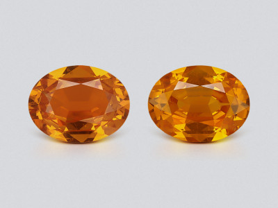 Paar mandarin spessartine im ovalschliff 3,19 carats, Nigeria photo