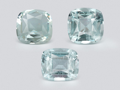 Ensemble aigues-marines taille coussin, 3,33 carats, Madagascar photo