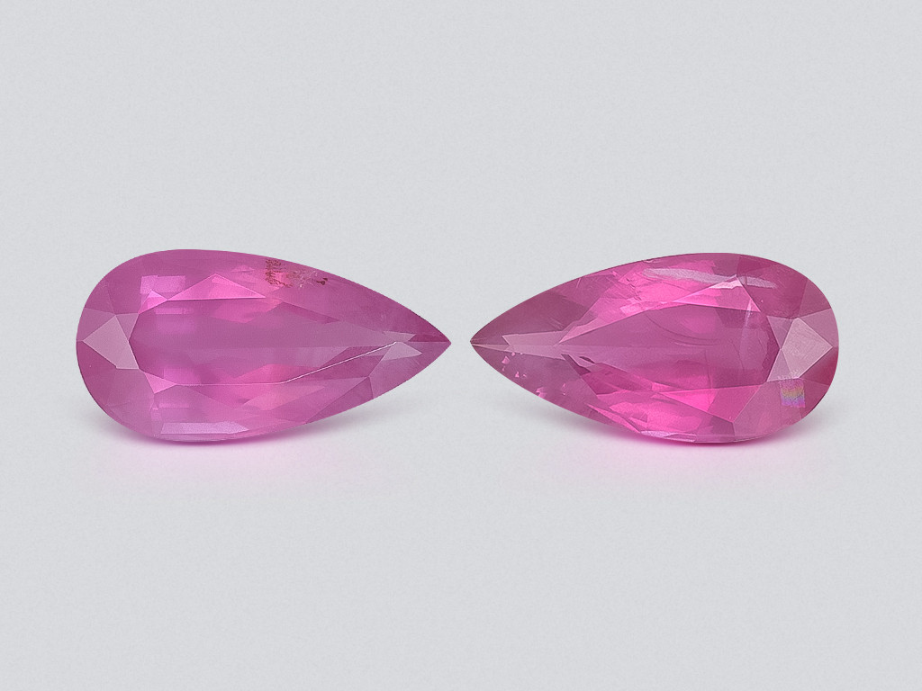 Paar rosa spinelle im birnenschliff 8,03 karat, Tansania Image №1