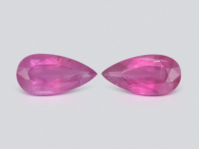 Une paire de spinelles roses taille poire de 8,03 carats, Tanzanie photo