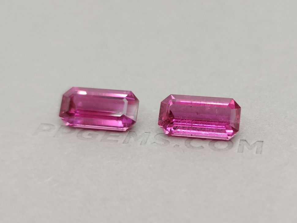 Pair of purple-pink octagon cut tourmalines 17.60 ct Image №3