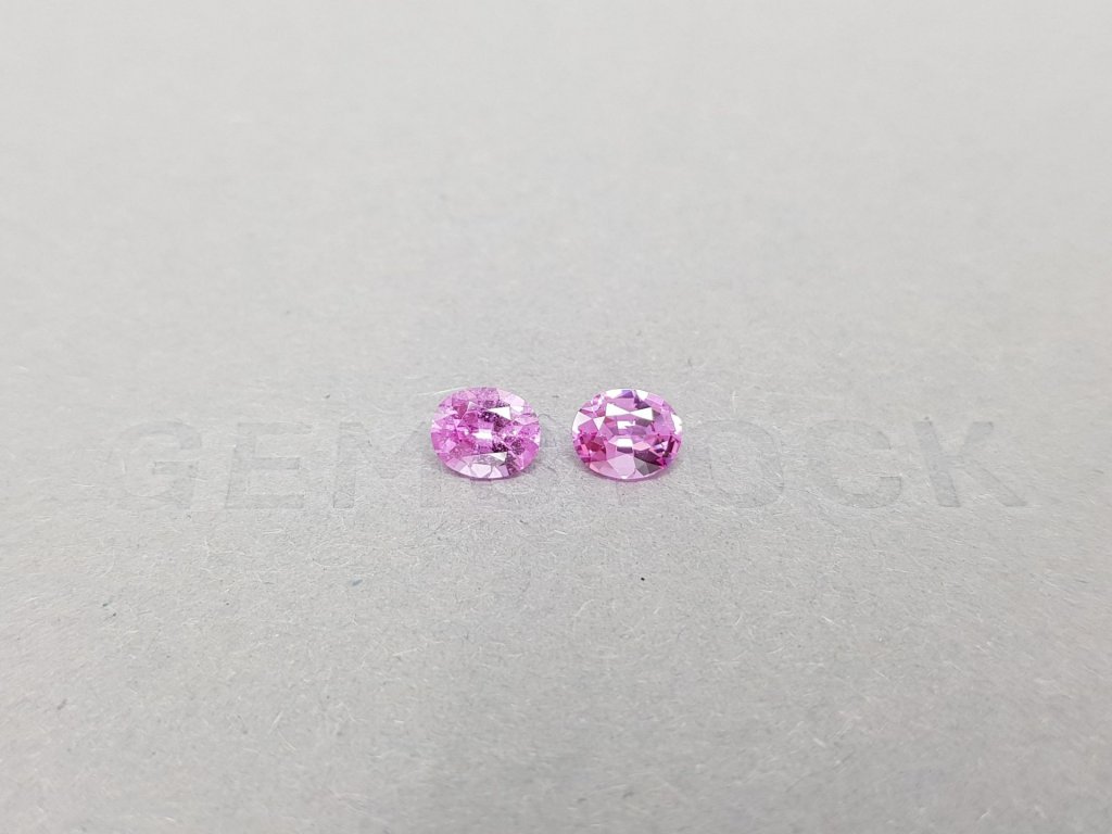 Pair of unheated oval cut pink sapphires 1.37 ct, Madagascar Image №1
