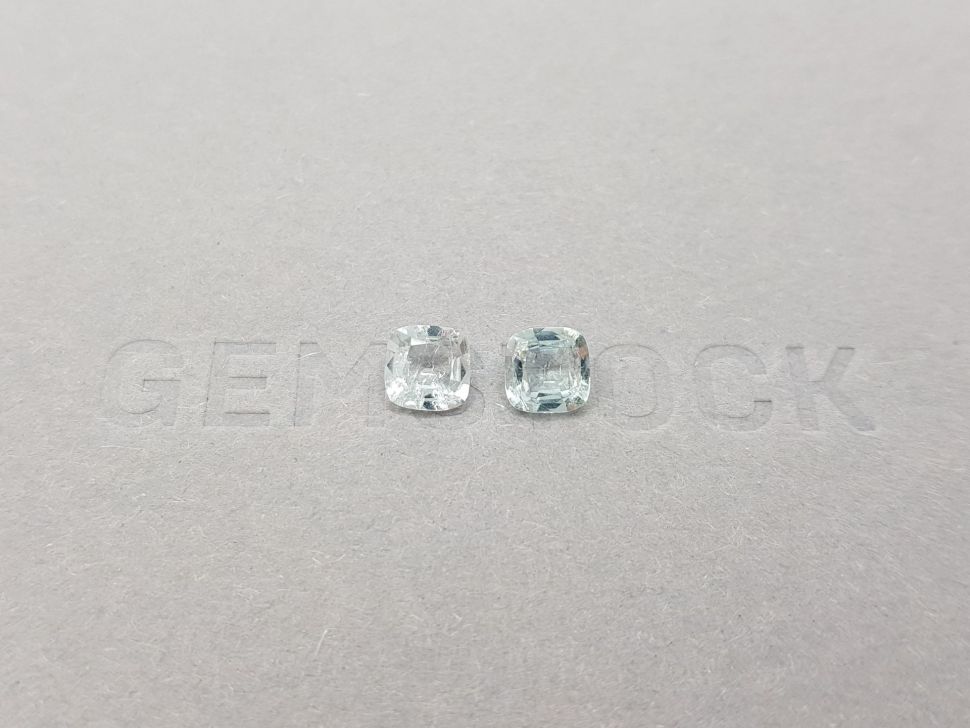 Pair of colorless cushion cut tourmalines 1.23 ct Image №1