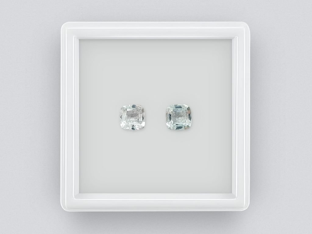 Pair of colorless cushion cut tourmalines 1.23 ct Image №1