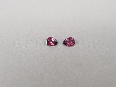 Pair of Burmese red pear-cut spinels 1.30 ct photo