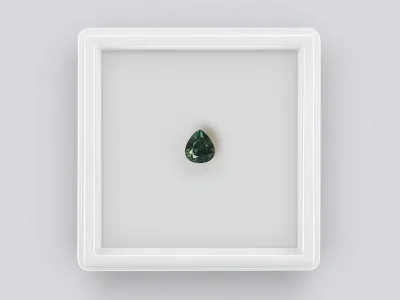 Saphir vert taille poire 0,63 carats photo