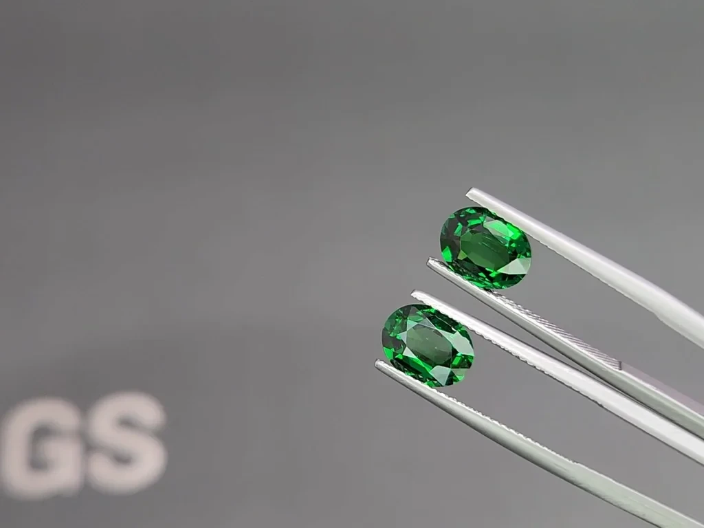 Ensemble de tsavorites ovales un vert éclatant 8,18 carats, Afrique Image №3
