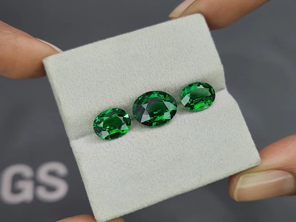 Ensemble de tsavorites ovales un vert éclatant 8,18 carats, Afrique Image №5
