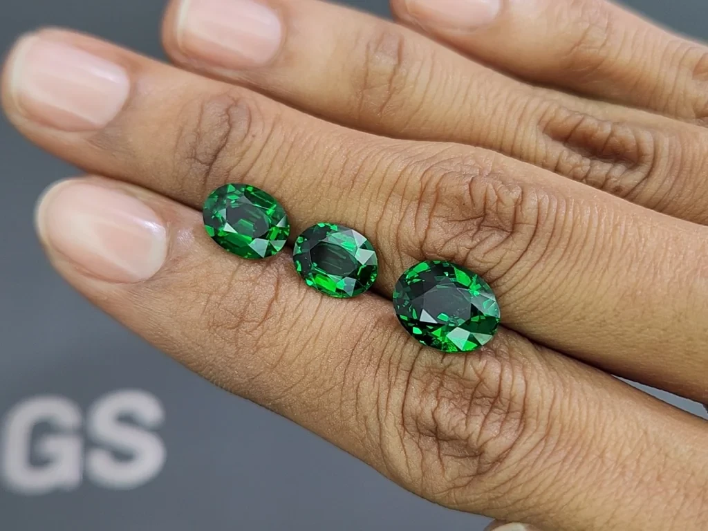 Ensemble de tsavorites ovales un vert éclatant 8,18 carats, Afrique Image №2