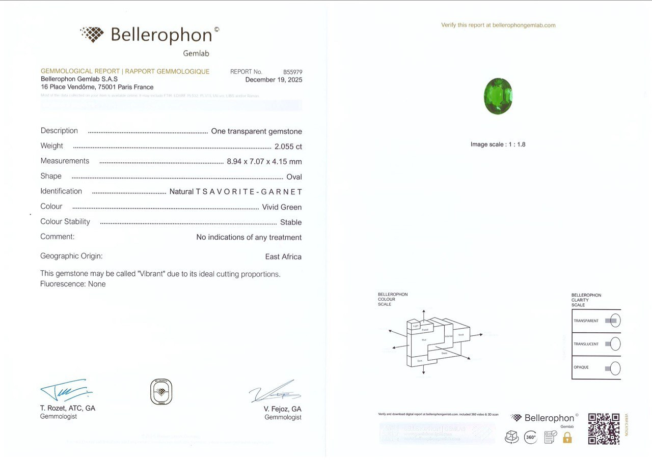 Ensemble de tsavorites ovales un vert éclatant 8,18 carats, Afrique Image №7