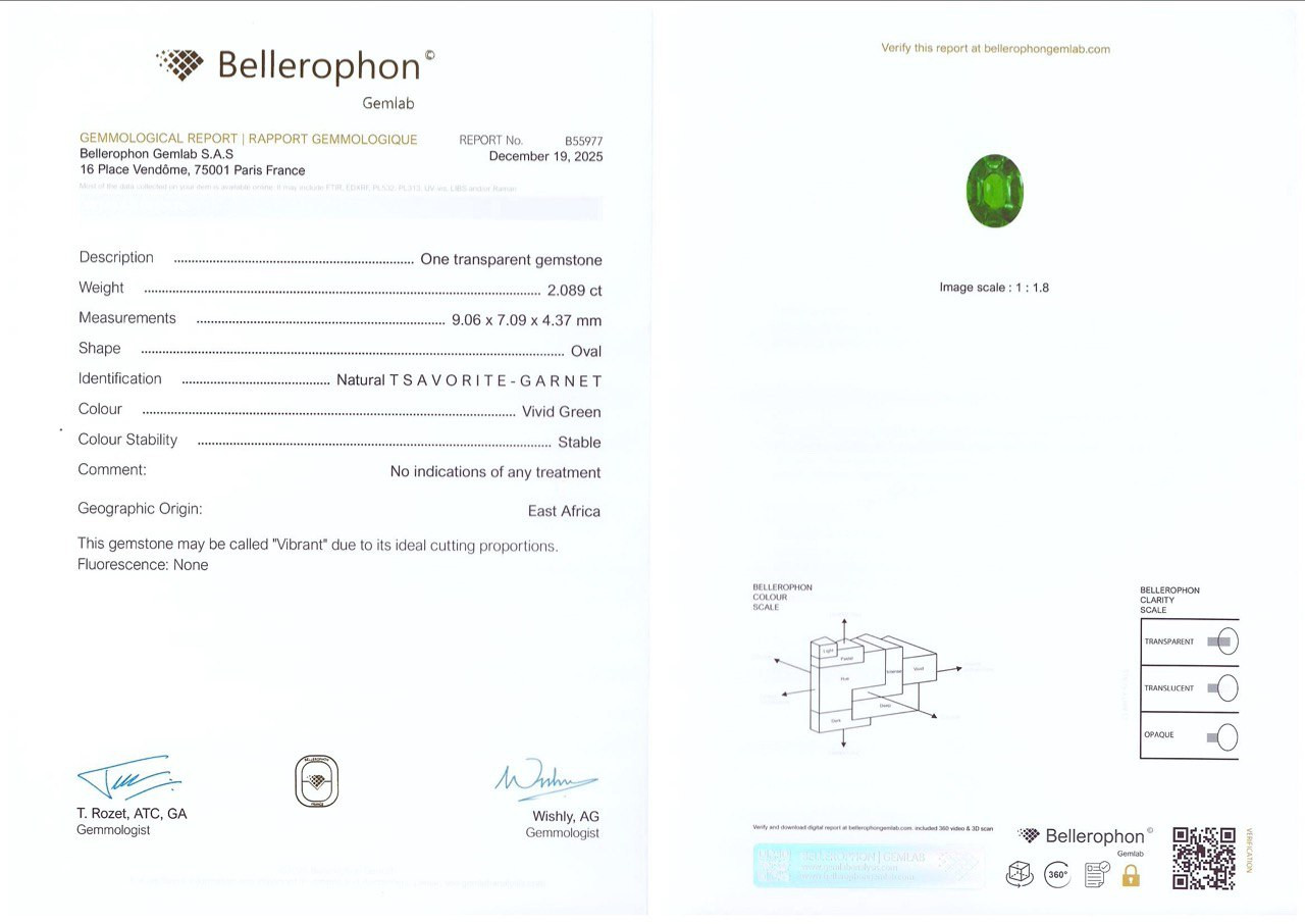 Ensemble de tsavorites ovales un vert éclatant 8,18 carats, Afrique Image №8
