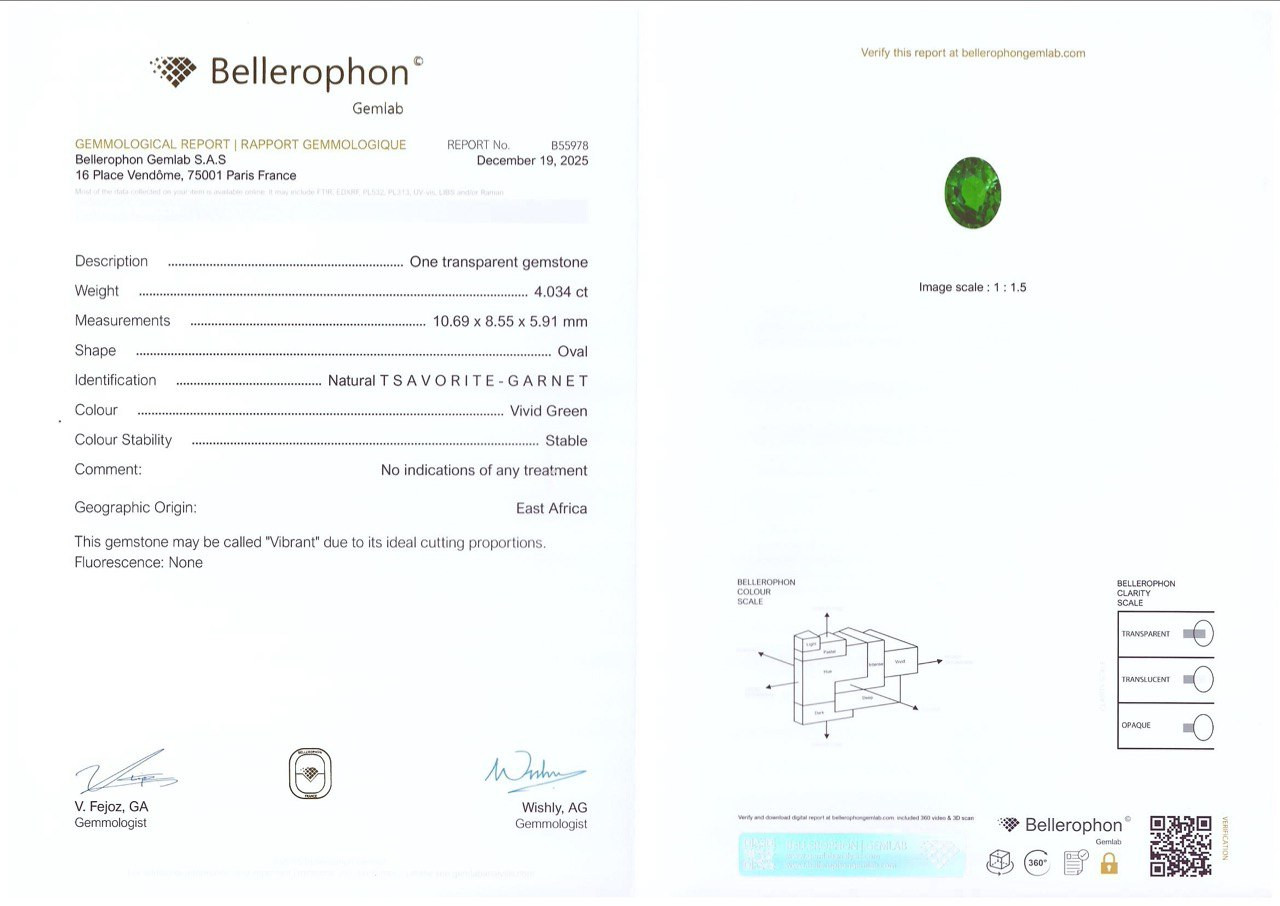 Ensemble de tsavorites ovales un vert éclatant 8,18 carats, Afrique Image №9