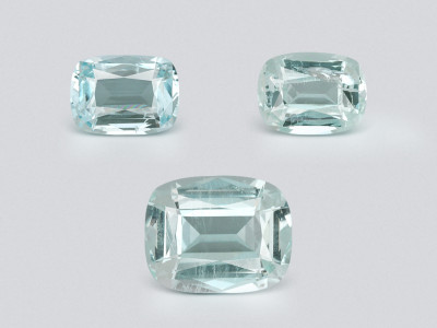 Set aus kissenförmigen aquamarinen 3,24 karat, Madagaskar photo
